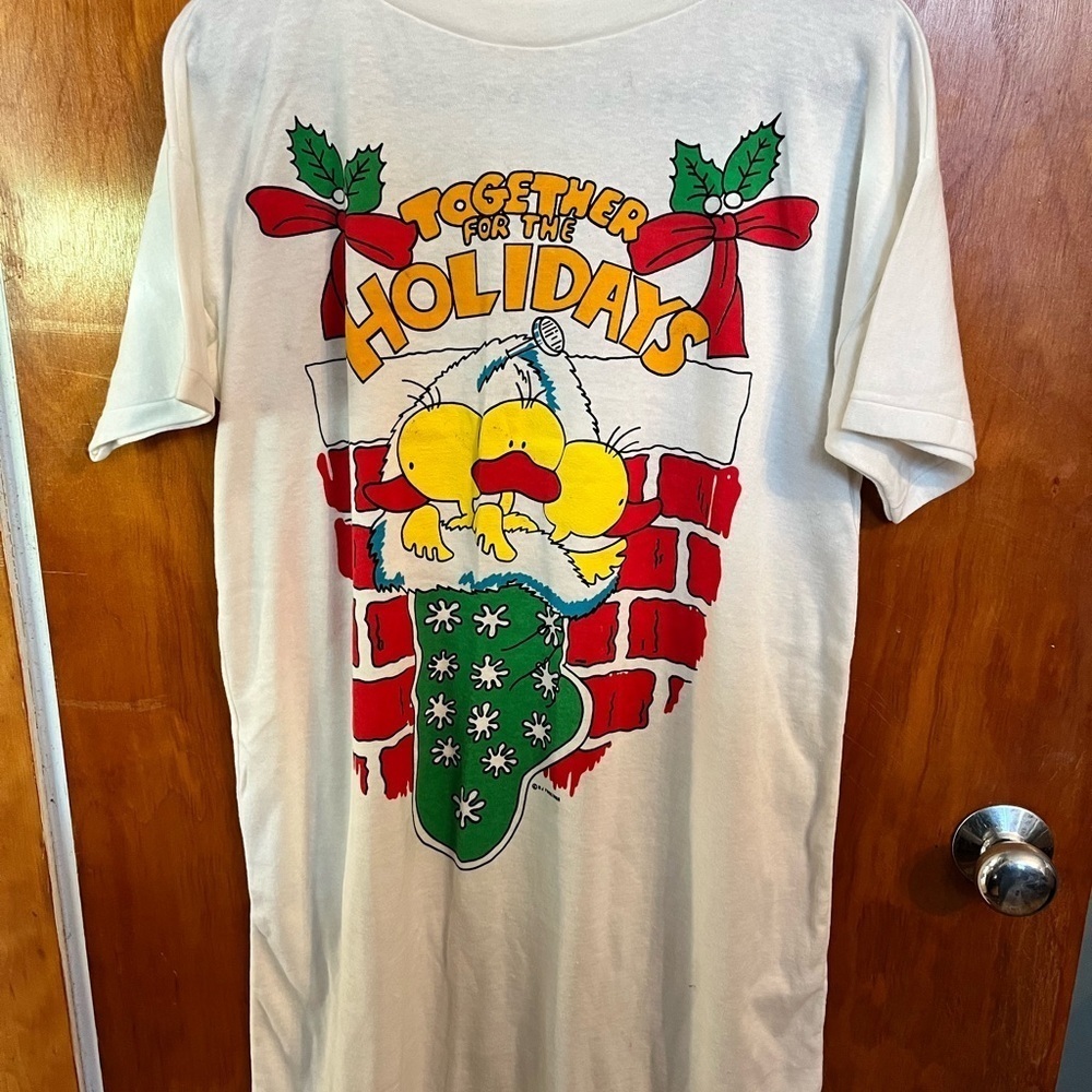 bj frog Togther For The Holidays Long Sleep Shirt 1988 vintage